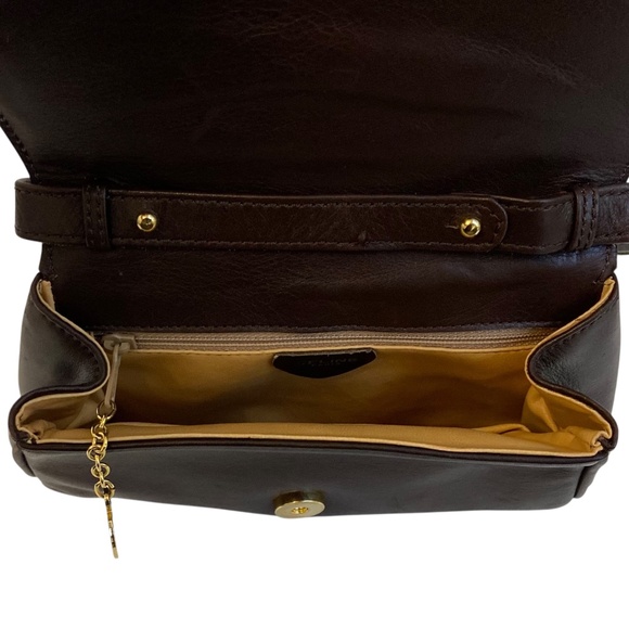 CELINE w/ COA Burgundy Triomphe Leather Shoulder/Crossbody Bag Vintage Authentic - Picture 9 of 16